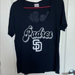 Navy blue San Diego Padres V-Neck T-Shirt - size XL